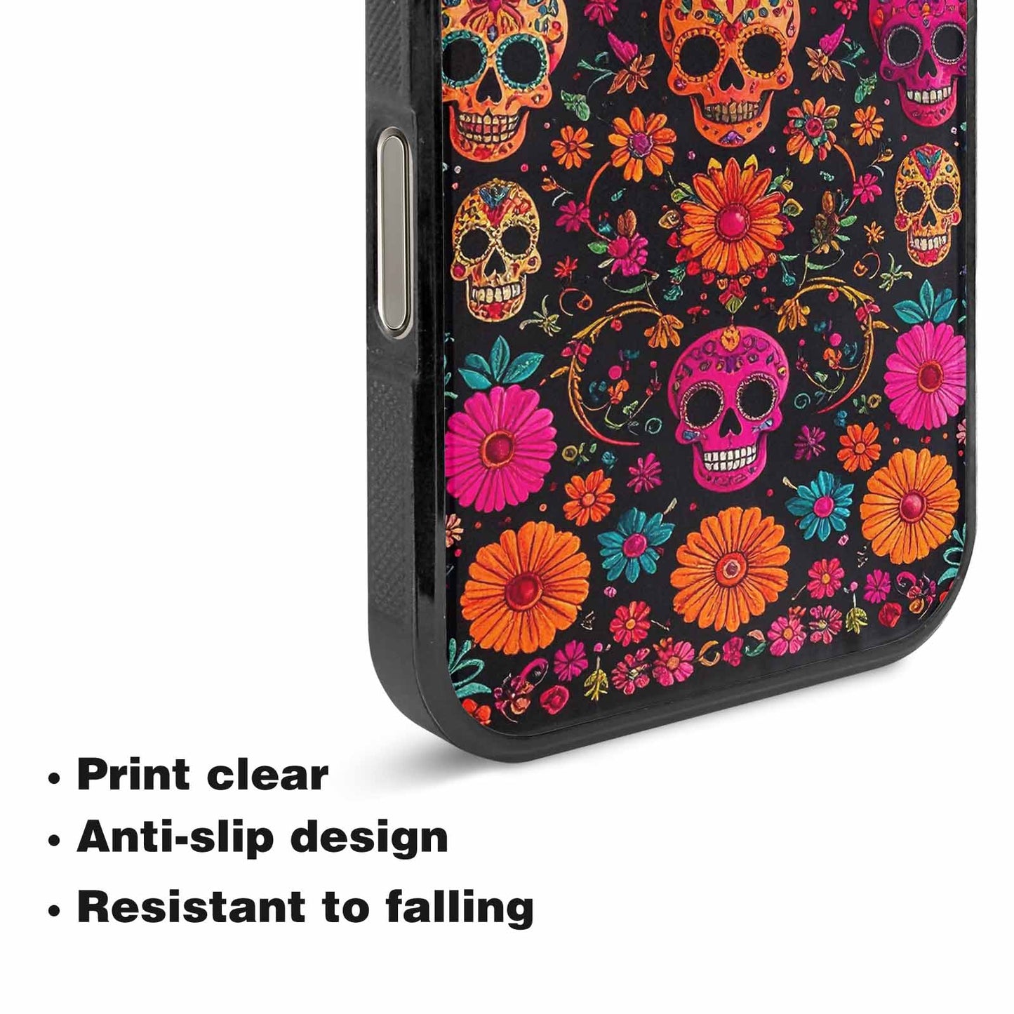 iPhone 16 Pro Max Case — Colorful Dia De Los Muertos Sugar, Custom Art Phone Cover