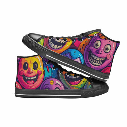 WOMEN'S Funny Looking Cartoon High Top Canvas Grunge Shoes