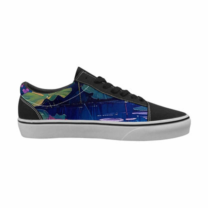 WOMEN'S Monet-Style Impressionist Water Canvas Lace-Up Wallpaper Art Sneakers