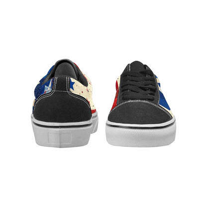 WOMEN'S Patriotic Stars Stripes Lace-Up Canvas Cottagecore Custom Sneakers