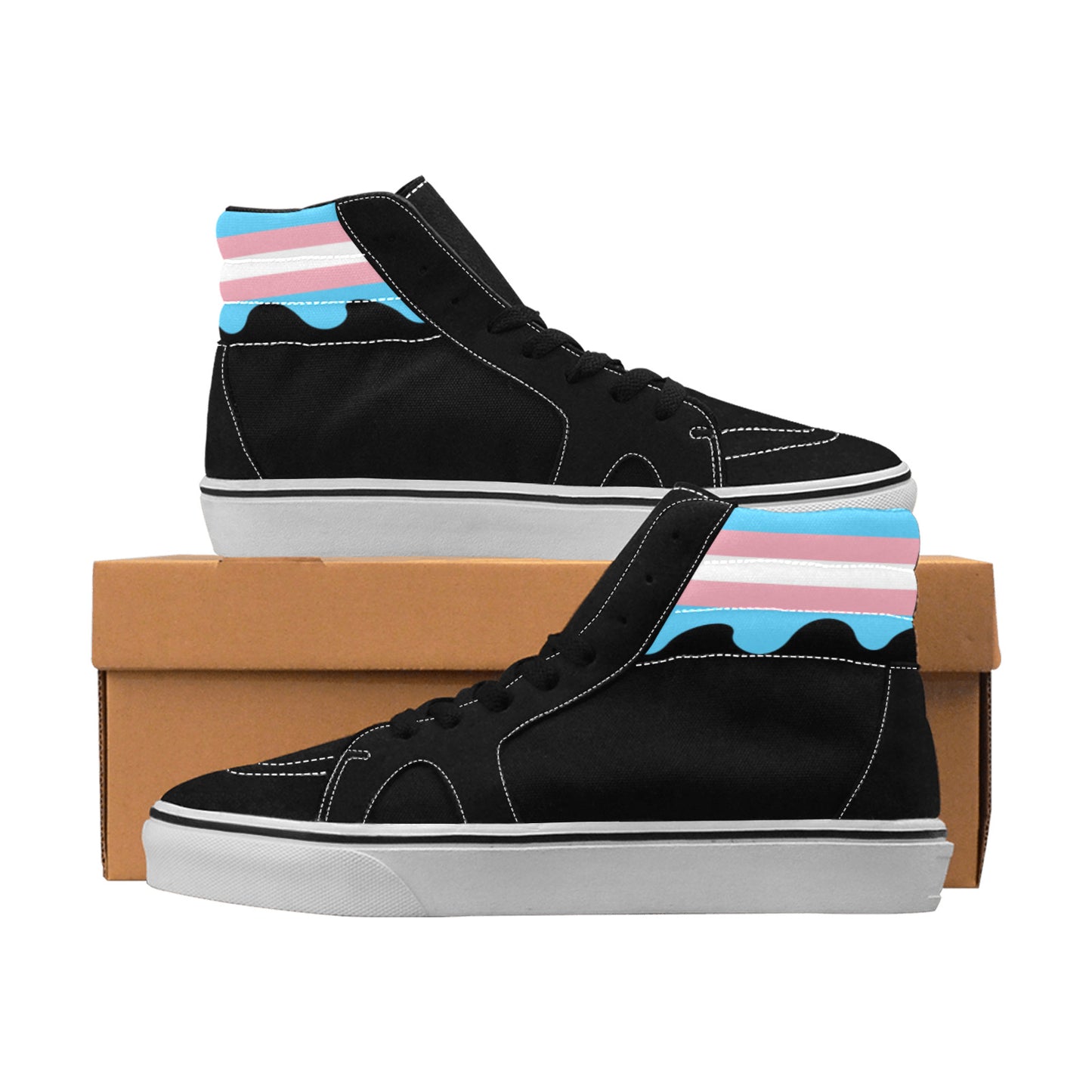 MEN'S Transgender Flag 4 Pride LGBT High Top Skateboarding Custom Shoes