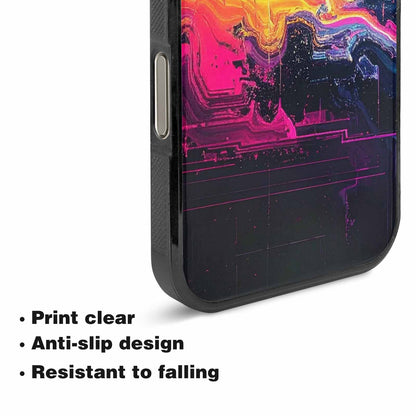 iPhone 16 Pro Max Case — Glitch Dark Art Seamless Pattern Vibrant, Original Design Phone Case