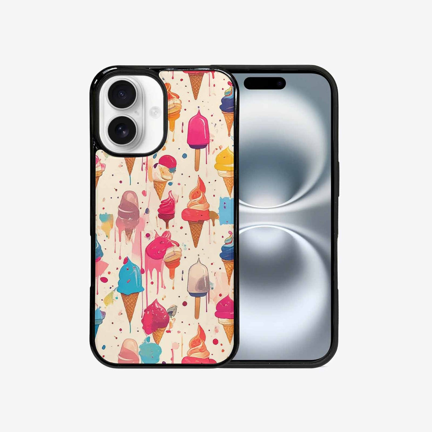 iPhone 16 Case — Ice Cream Motif Ice Cream Motifs, Custom Designed Case Cover