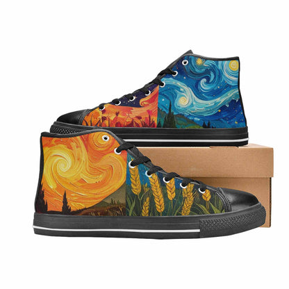 MEN'S Van Gogh-Style Swirl High Top Canvas Dreamcore Shoes