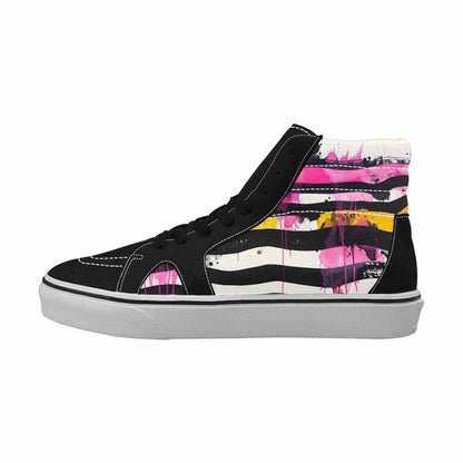 MEN'S Zebra Stripe Burst High Top Canvas Kaleidoscope Custom Sneakers