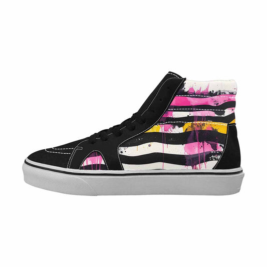 MEN'S Zebra Stripe Burst High Top Canvas Kaleidoscope Custom Sneakers