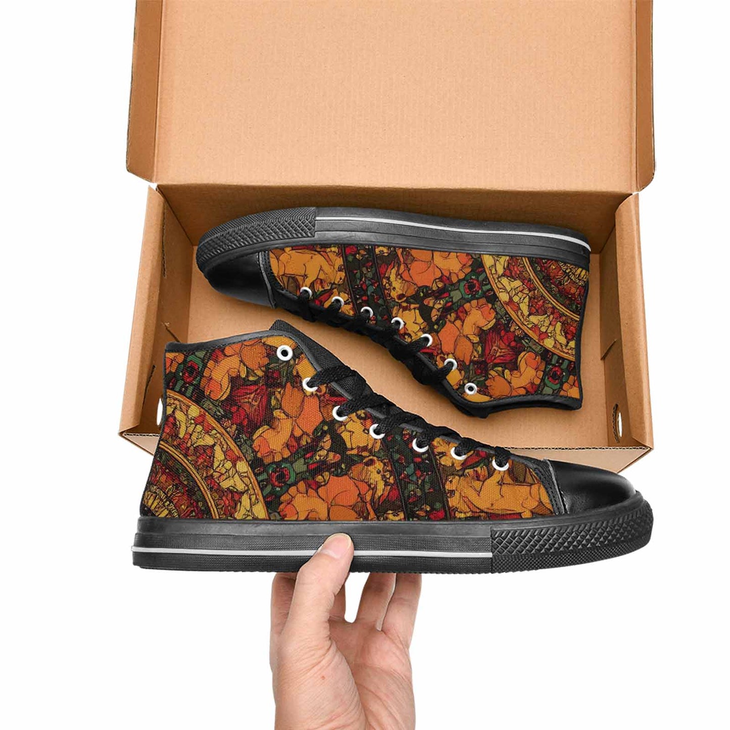 MEN'S Mandala Lions High Top Canvas Surreal Sneakers