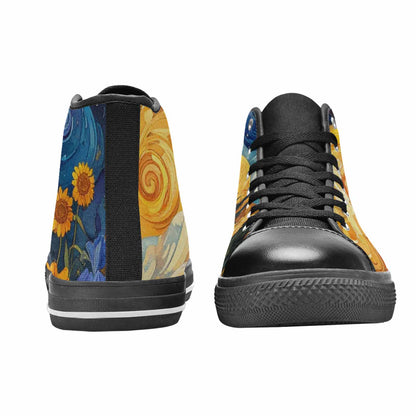 WOMEN'S Blend All Versions High Top Canvas Wallpaper Art Custom Sneakers