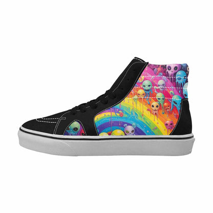 MEN'S Aliens  Tie Dye High Top Canvas Wallpaper Art Sneakers