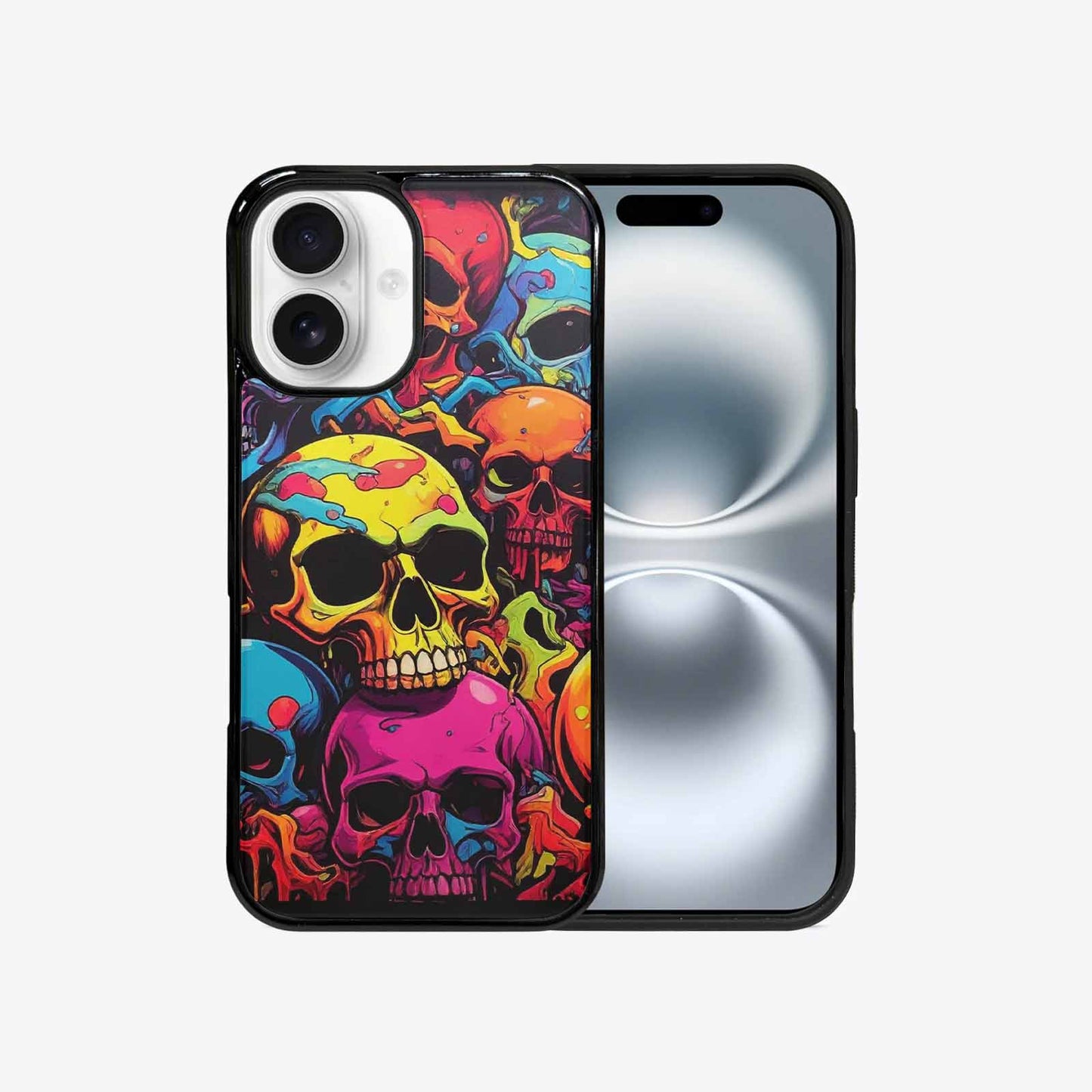 iPhone 16 Case — 1000s Of Skulls Digital Camo Drip, Original Design Phone Case