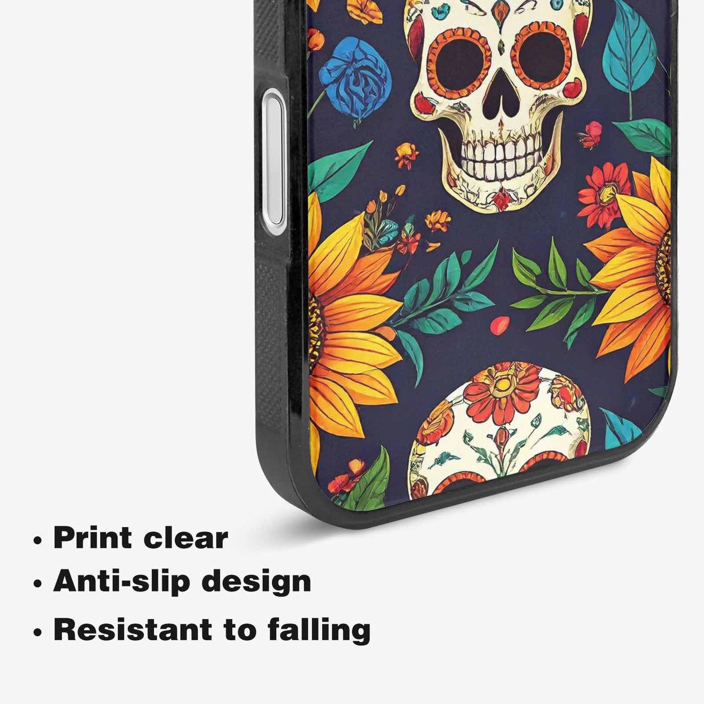 iPhone 16 Case — Sunflowers Hundreds Of Skulls Art Seamless, Customized Protective Case