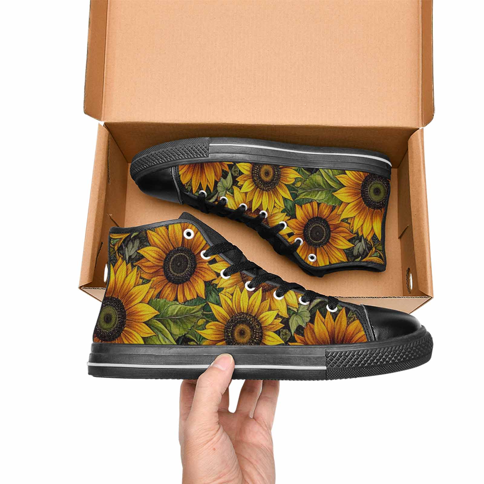 WOMEN'S Sunflower High Top Canvas Vivid Custom Shoes
