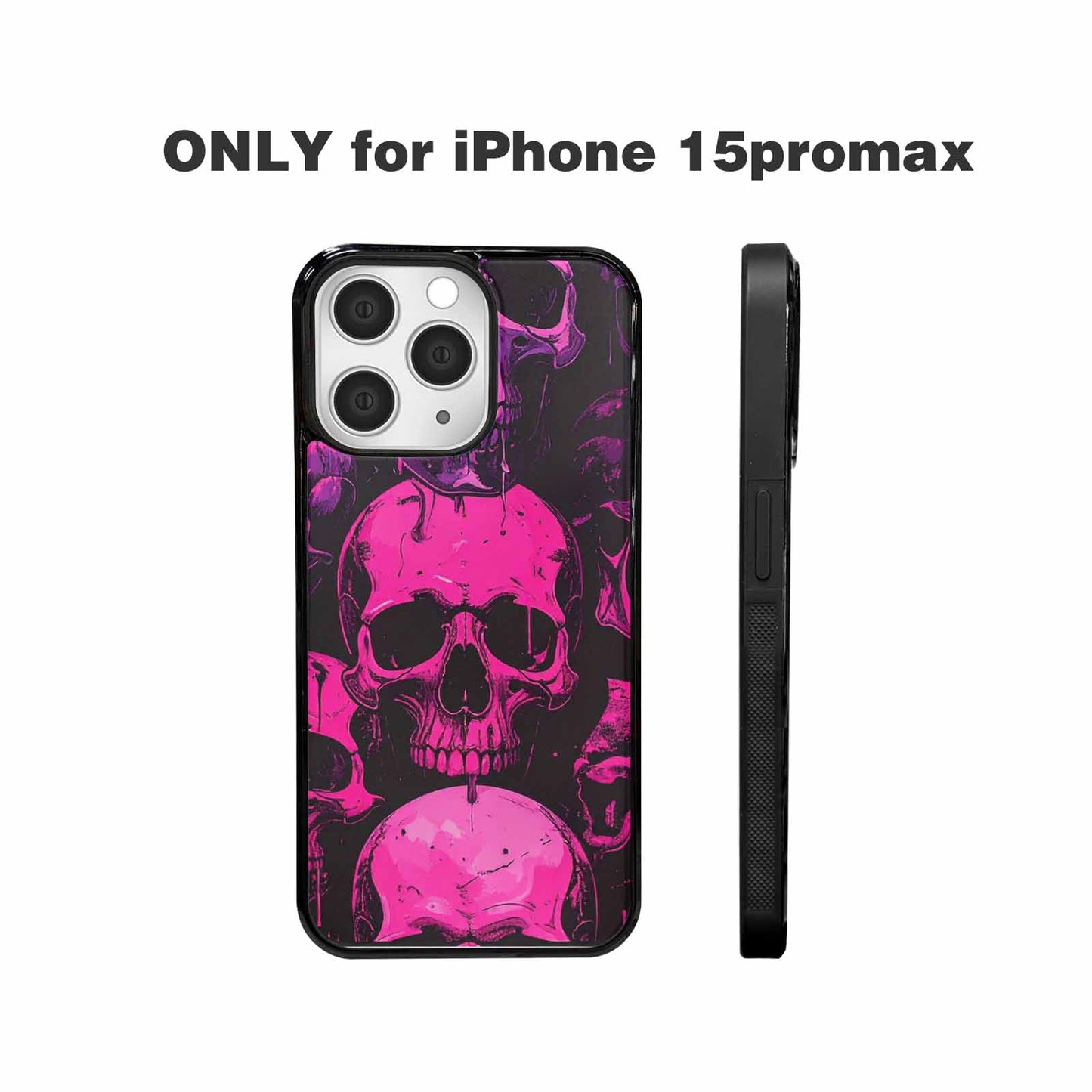 iPhone 15 Pro Max Case — Pink Purple Skeletons Neon Drip Melting, Customized Protective Case