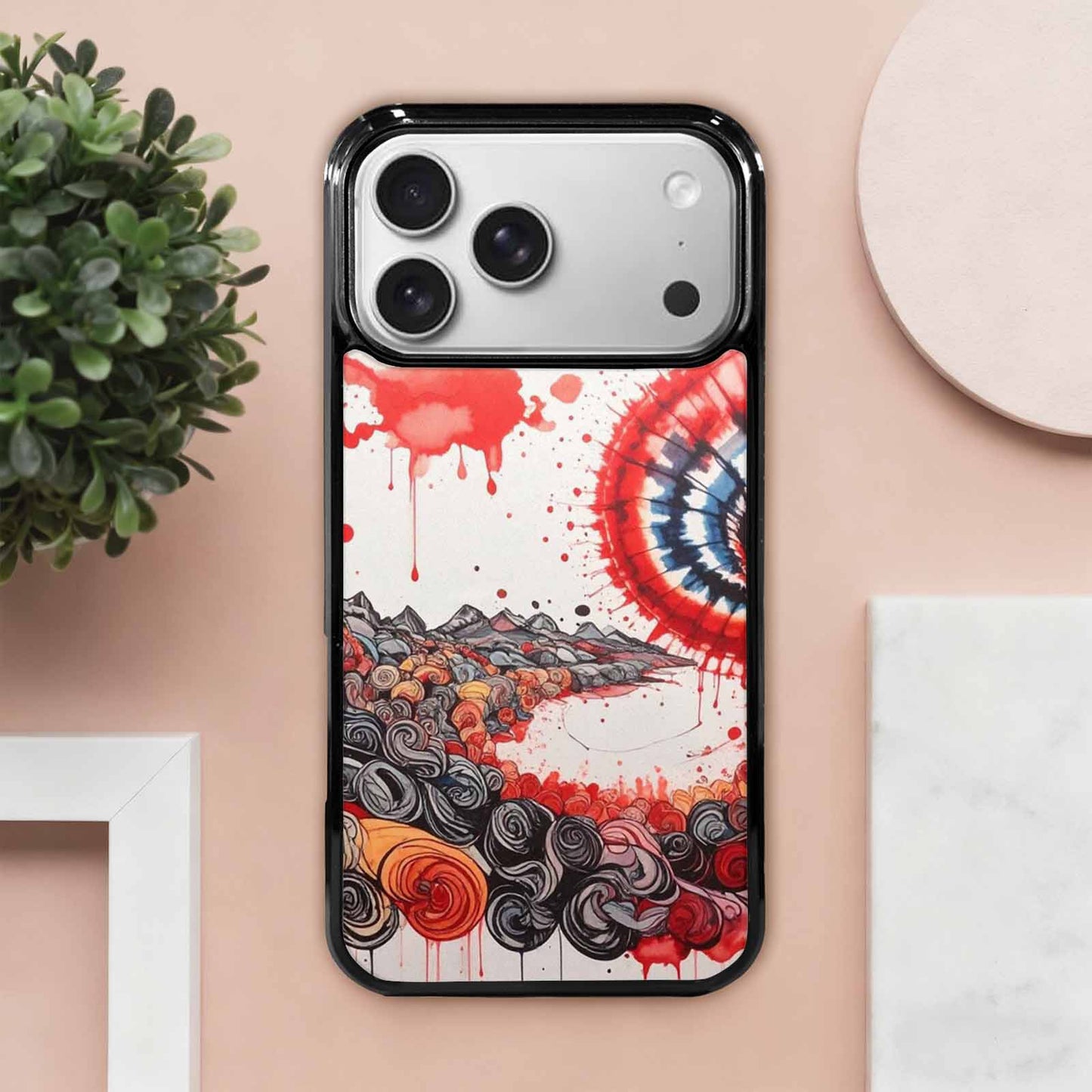 iPhone 17 Pro Max Case — Tie Dye Swirls Black Tie Dye, Custom Made Phone Cover