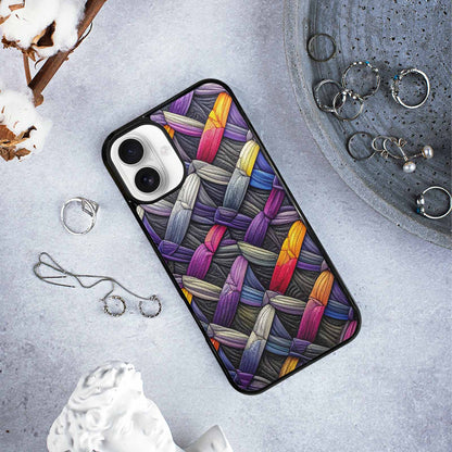 iPhone 16 Plus Case — Asexual Flag Color Theme Small Rainbow, Custom Designed Case Cover