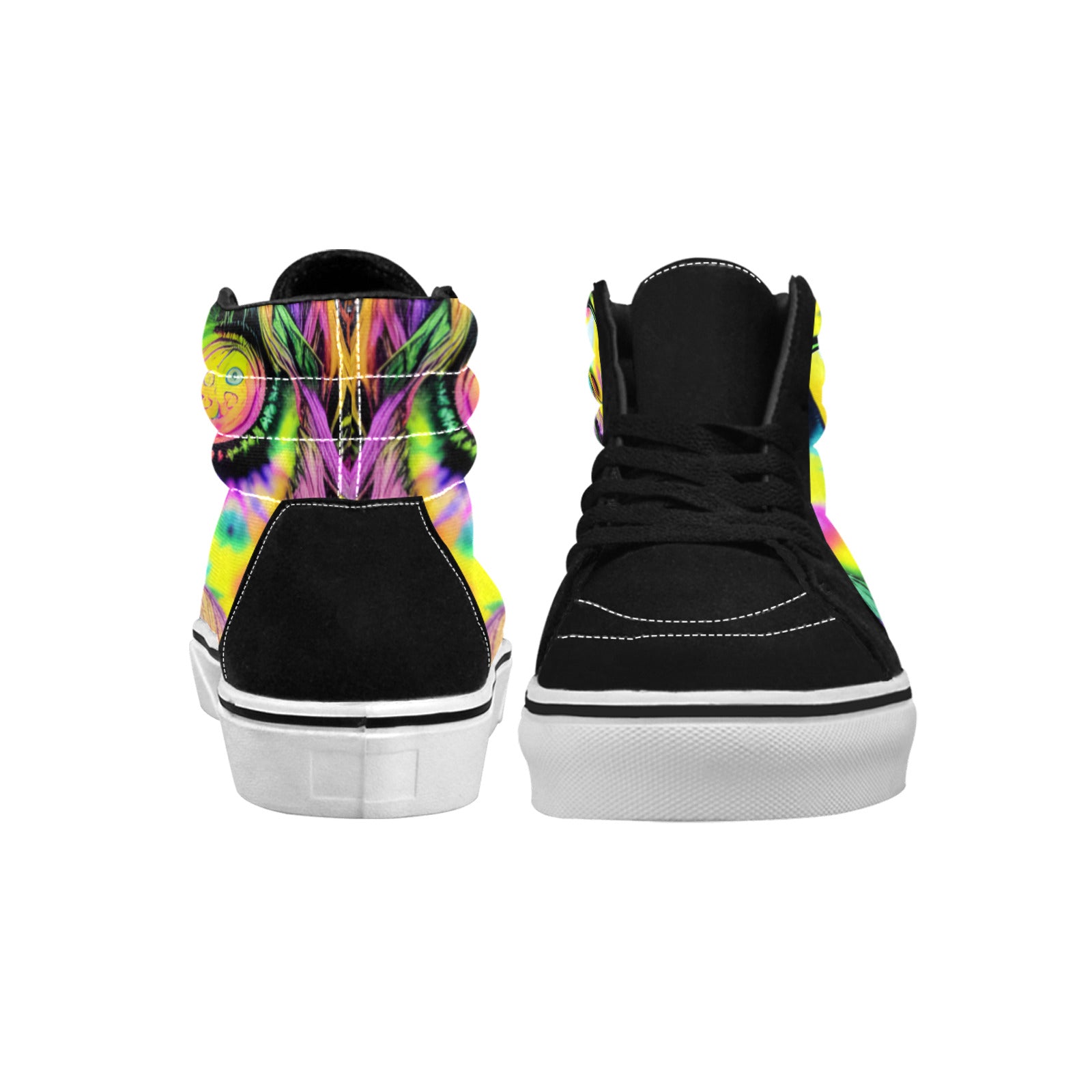 WOMEN'S Tie Dye Guy High Top Skateboarding Surreal Shoes