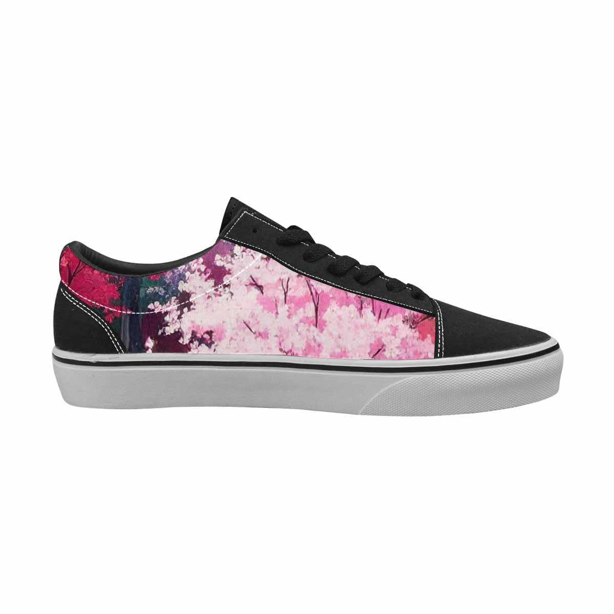 WOMEN'S Cherry Blossom Branch Lace-Up Canvas Aesthetic Custom Shoes