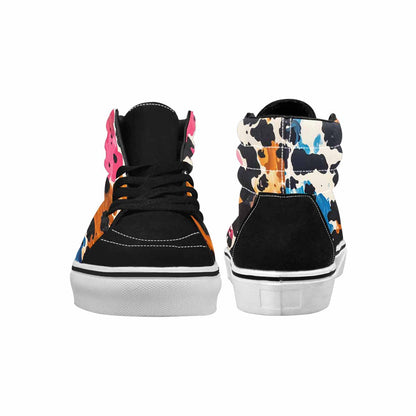 WOMEN'S Cow Animal Print High Top Canvas Aesthetic Sneakers
