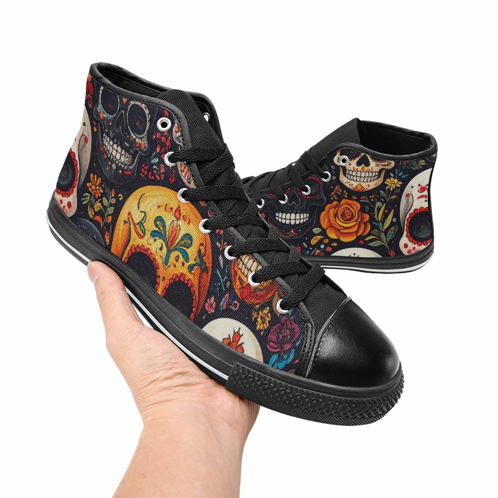 MEN'S Skull High Top Canvas Dreamcore Custom Sneakers