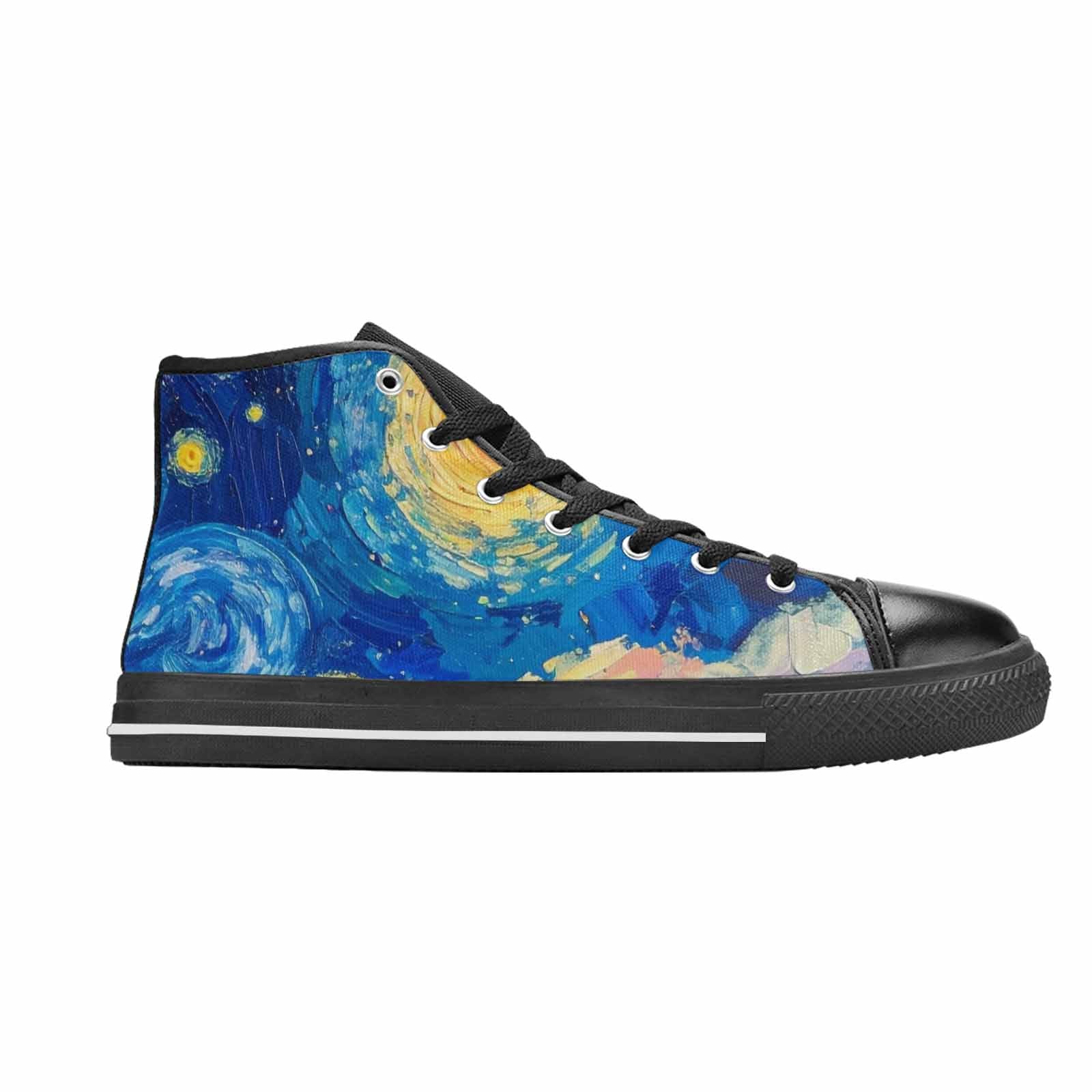 MEN'S Starry Night Van Gogh High Top Canvas Neon Fantasy Shoes