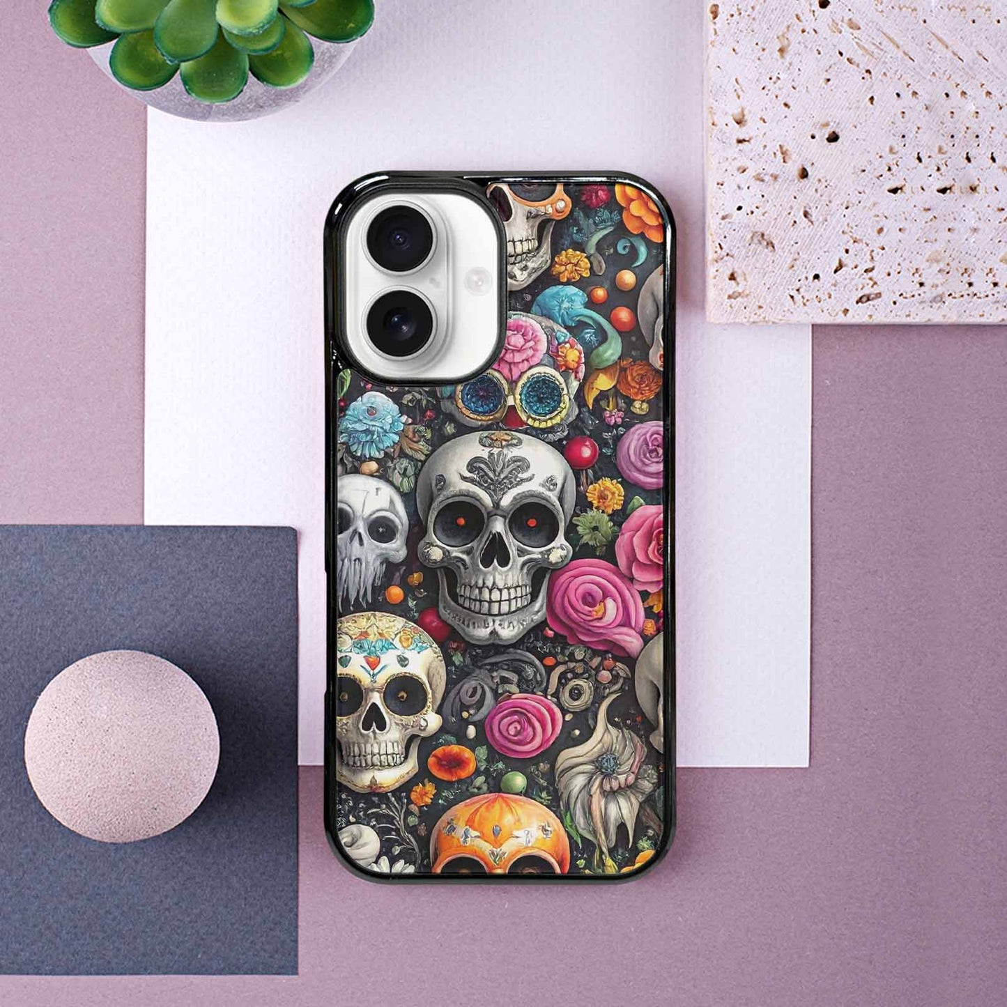 iPhone 16 Case — Greyscale Black And White Dark Black, Custom Phone Case