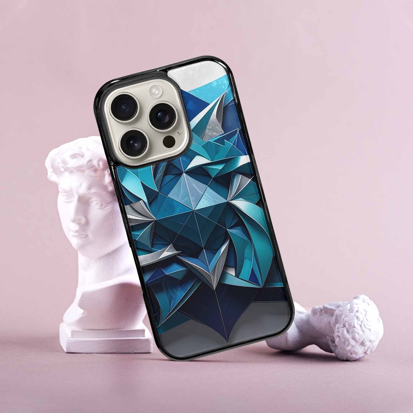 iPhone 16 Pro Case — Geometric Origami Art Pattern, Custom Printed Phone Case