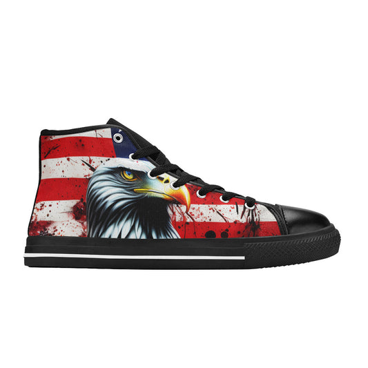 MEN'S Patriotic Eagle Distressed Men’S High Top Canvas Neon Fantasy Sneakers