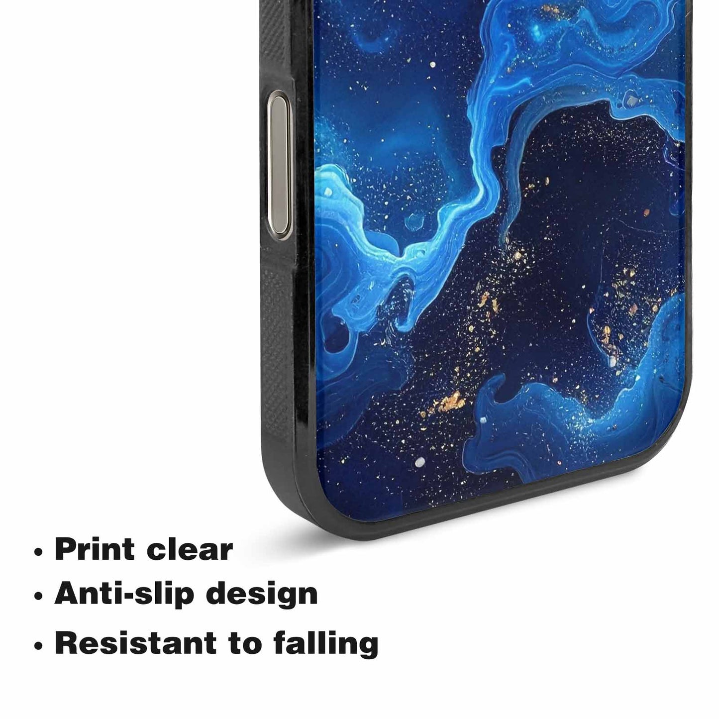iPhone 16 Pro Max Case — Galaxy Art Blue Starfield Small Galaxy, Custom Printed Phone Case