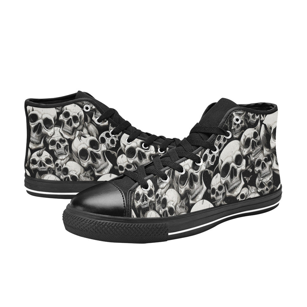MEN'S Skulls Mania Men’S High Top Canvas Surreal Custom Sneakers