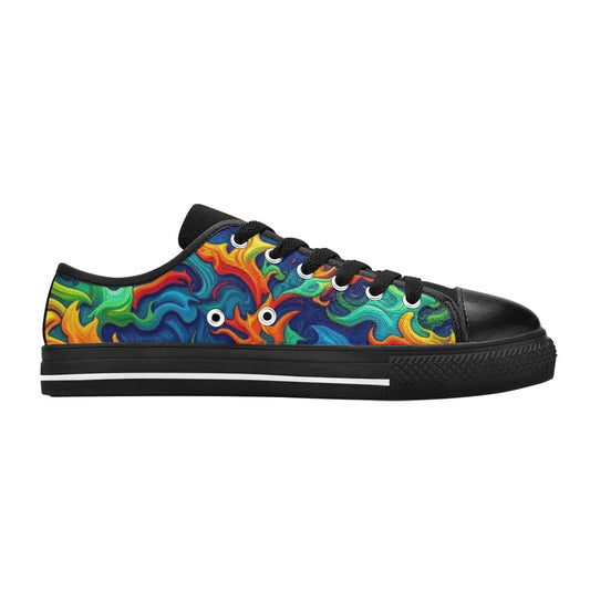 KIDS' Psychedelic Camo Rhythm Low Top Canvas Y2K Custom Shoes