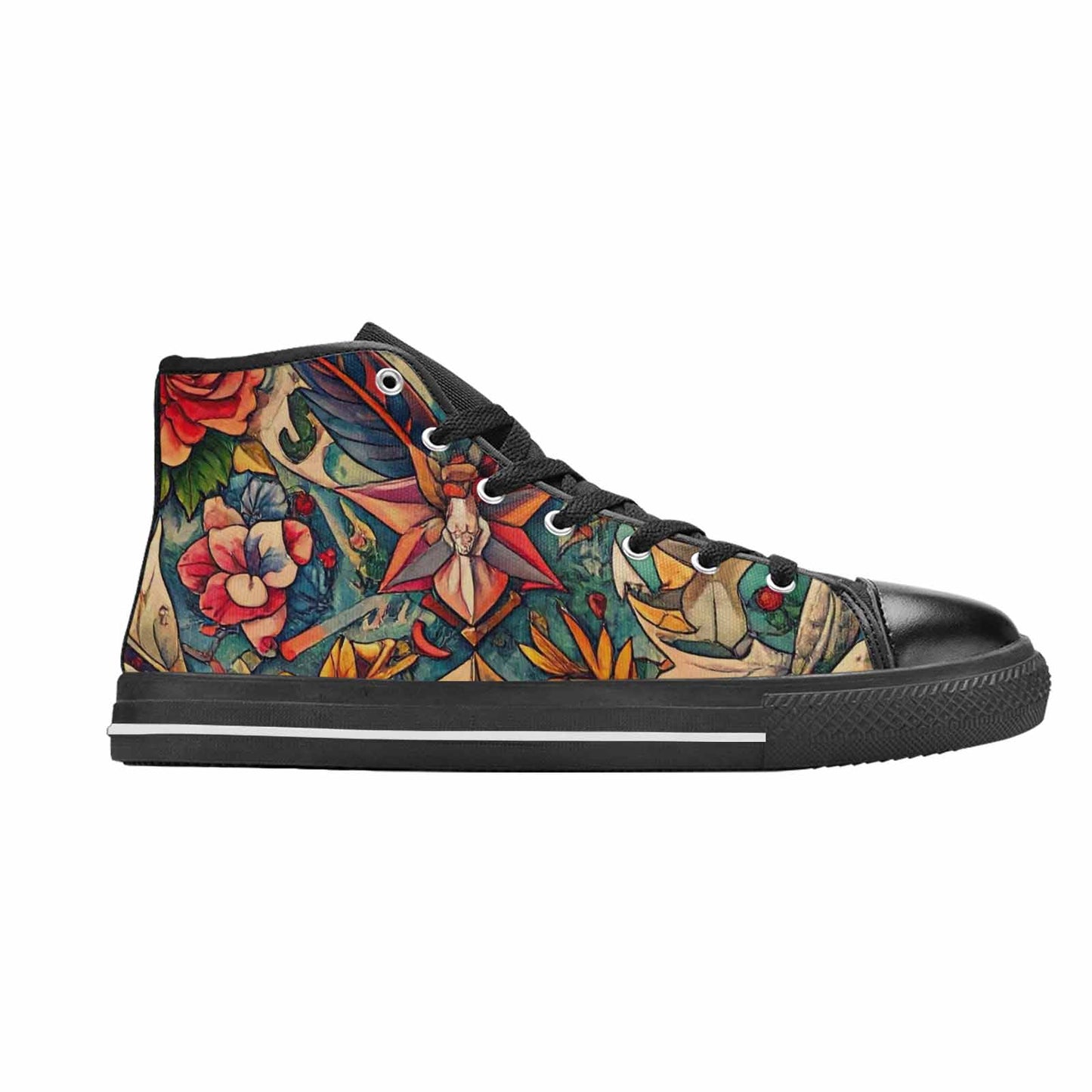 MEN'S Old School Tattoo High Top Canvas Cottagecore Custom Shoes