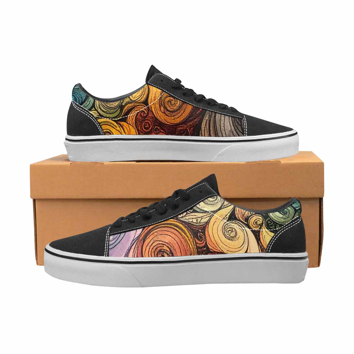 WOMEN'S Tie Lace-Up Canvas Vibrant Chaos Sneakers