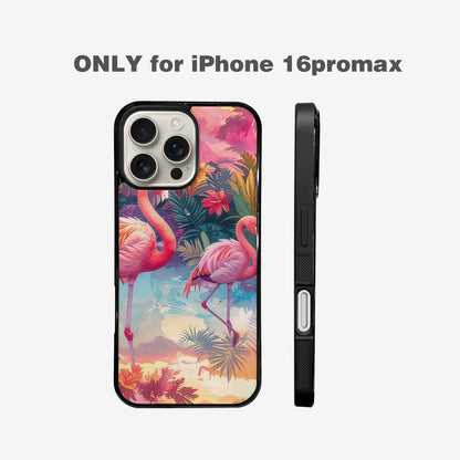 iPhone 16 Pro Max Case — Flamingo Tropical Flamingo Tropical Pattern Hundreds, Custom Phone Case