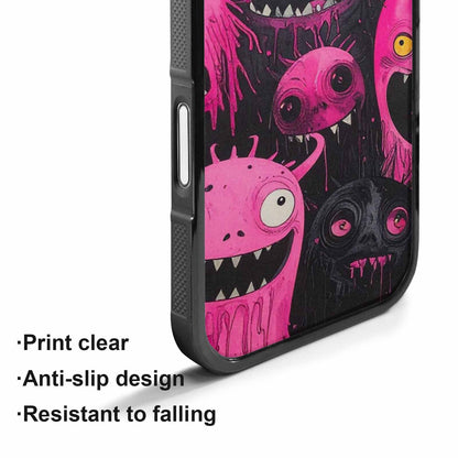 iPhone 17 Case — Black &amp; Pink Ink Cartoon Cute, Custom Printed Phone Case