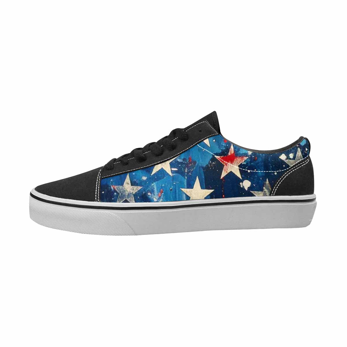MEN'S Patriotic Canvas Personalized Kaleidoscope Original Art Sneakers