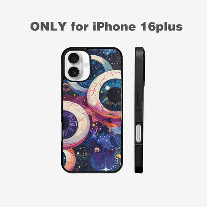 iPhone 16 Plus Case — Cartoon Eyeballs Galaxy Personalized Phone Cover, Custom Art Phone Cover