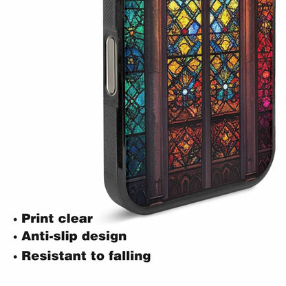 iPhone 16 Pro Max Case — Stained Glass Window Pattern Seamless Repeat, Unique Phone Case Design