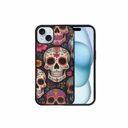 iPhone 15 Plus Case — Smaller Skulls Overlapping Seamless Pattern Of, Custom Made Phone Cover