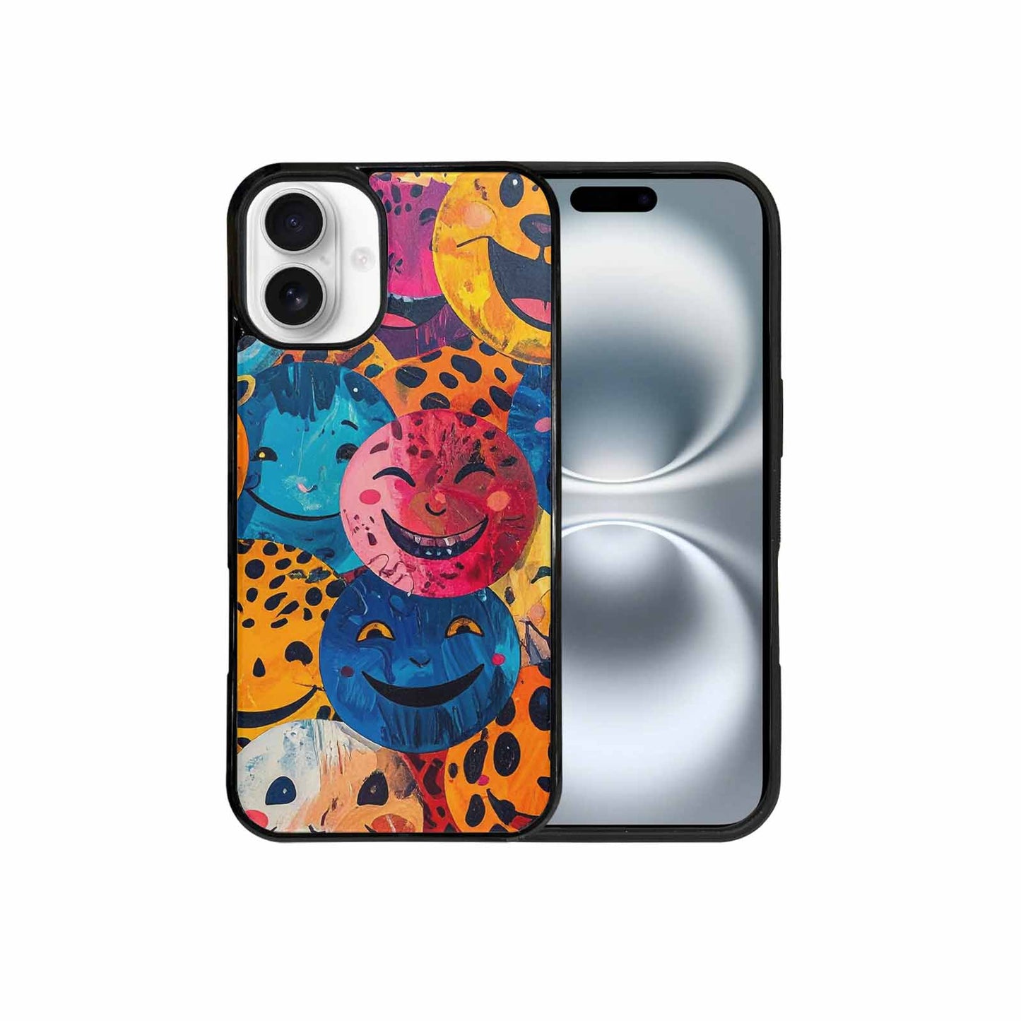 iPhone 16 Plus Case — Smiley Faces Animal Printsmile Kh7 Personalized, Custom Phone Case