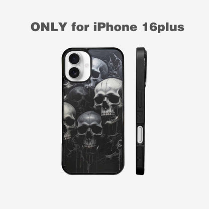 iPhone 16 Plus Case — Grey Dark Black And Grey Tones, Customized Protective Case