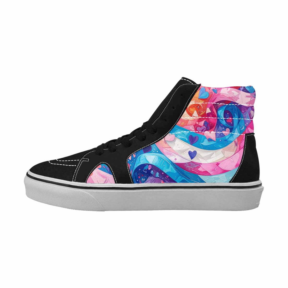 MEN'S Transgender Pride Flag High Top Canvas Vivid Custom Sneakers
