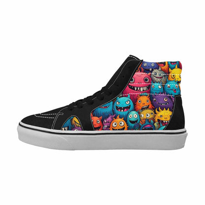 MEN'S Monsters (general) Cartoon Monst High Top Canvas Wallpaper Art Sneakers