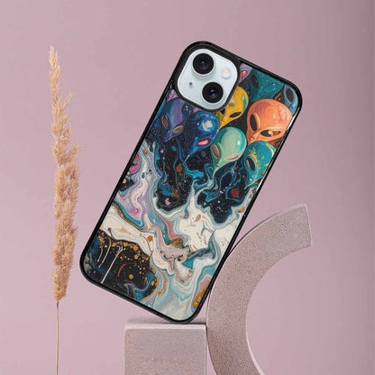 iPhone 15 Plus Case — Aliens Marblealiens Pattern Fjy, Unique Phone Case Design