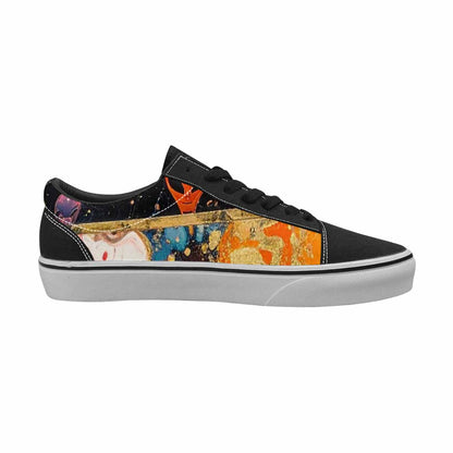 WOMEN'S Aliens  Marble Aliens Lace-Up Canvas Vibrant Chaos Custom Sneakers