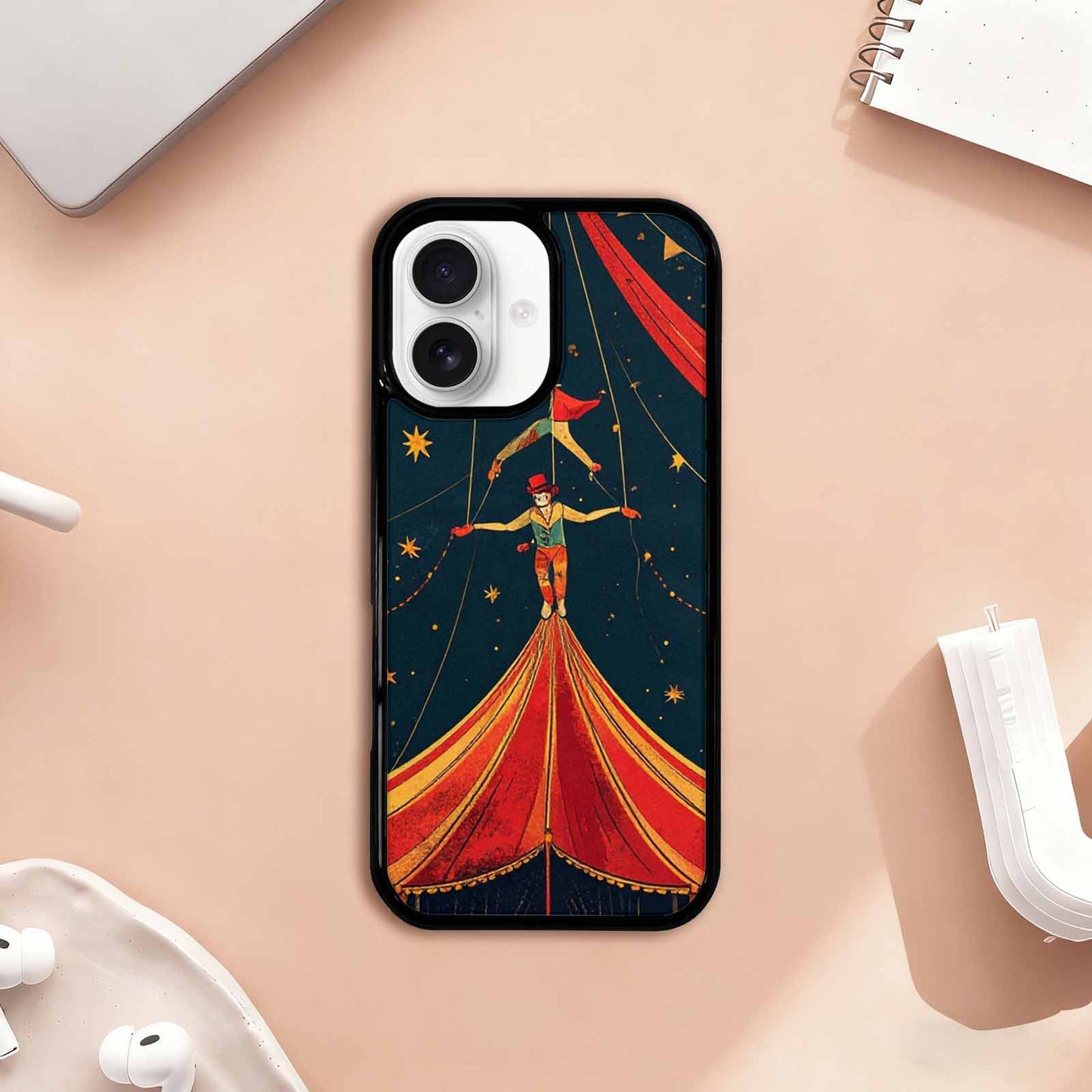 iPhone 17 Case — Vintage Circus Art Pattern Retro Vintage, Custom Printed Phone Case