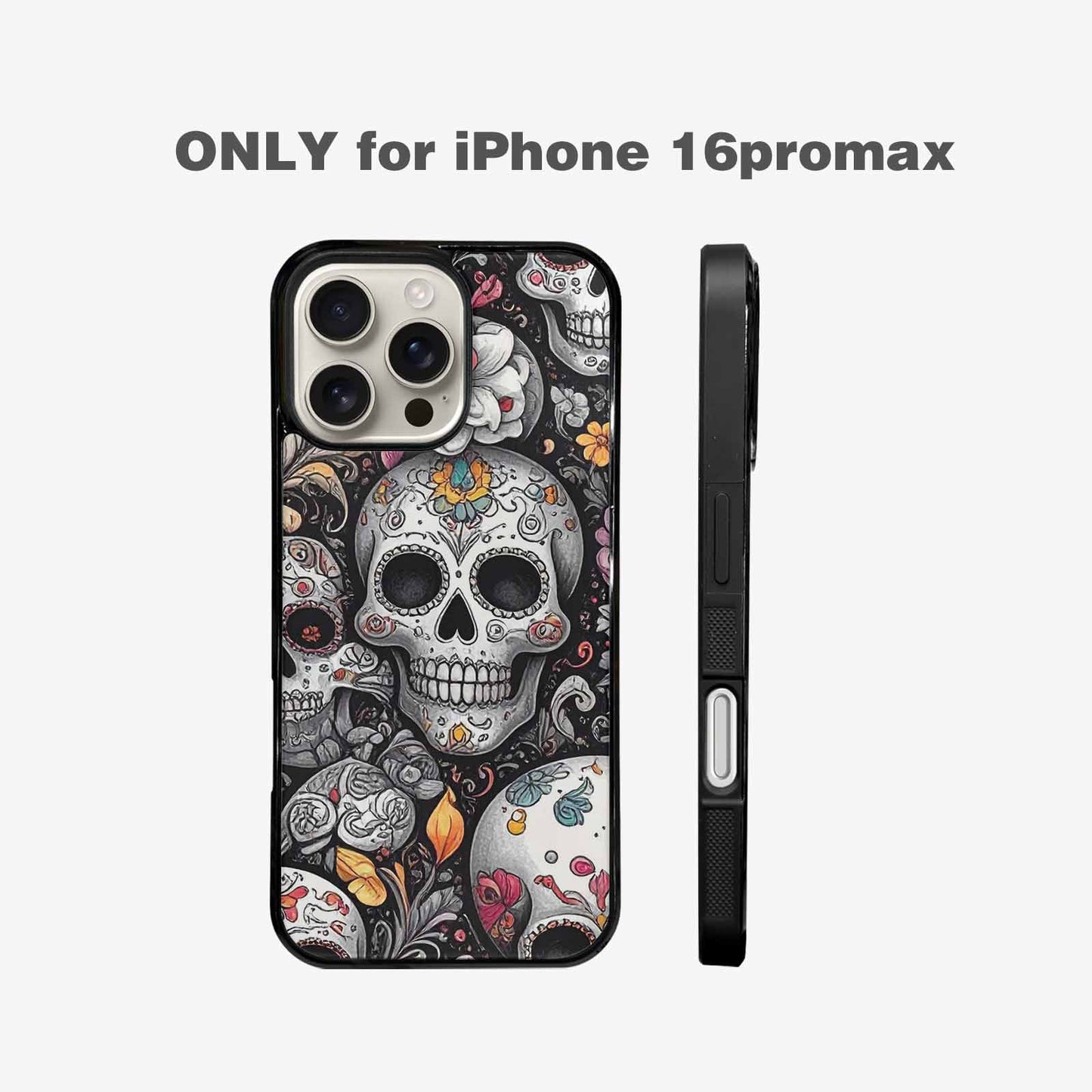 iPhone 16 Pro Max Case — Greyscale Black And White Dark Black, Original Design Phone Case