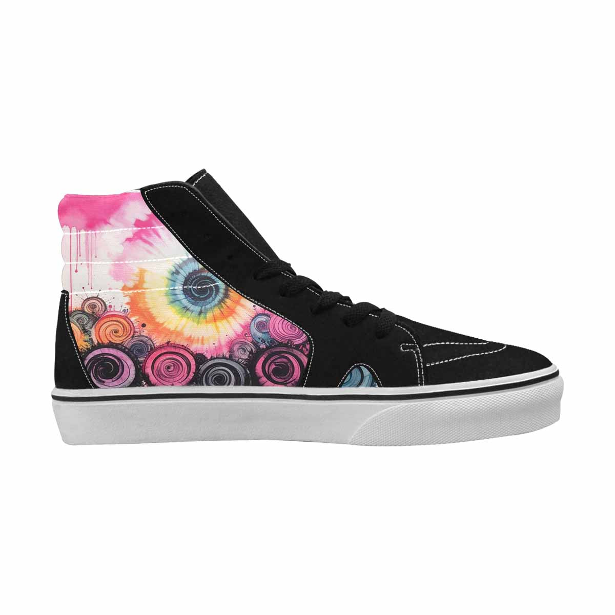 MEN'S Tie High Top Canvas Kaleidoscope Custom Sneakers