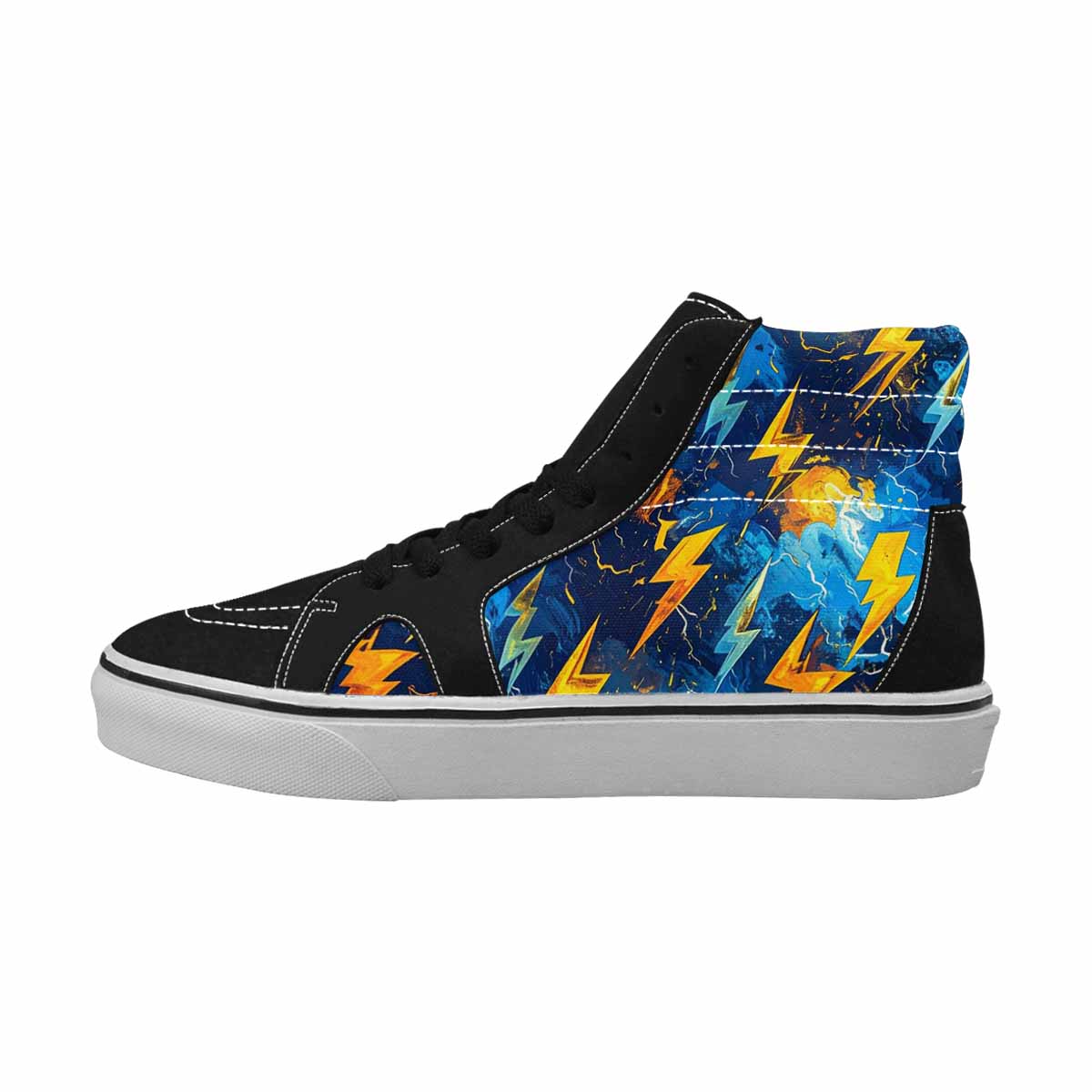 WOMEN'S Lightning Bolt High Top Canvas Neon Fantasy Shoes