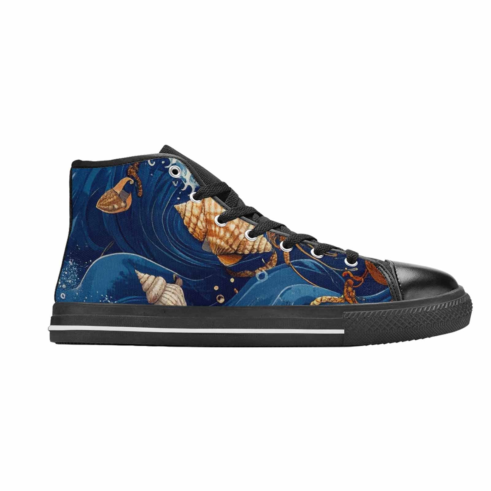 MEN'S Ocean Wave High Top Canvas Surreal Custom Shoes