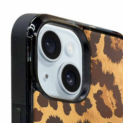 iPhone 15 Case — Classic Leopard Print Warm Golden Tan, Custom Designed Case Cover